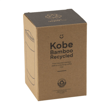 Logo trade promotional items image of: Kobe Bamboo RCS Recycled Steel 350 ml coffee cup