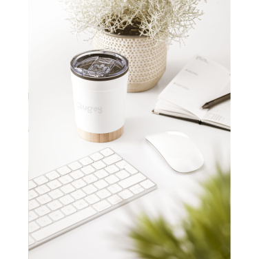 Logo trade corporate gifts picture of: Kobe Bamboo RCS Recycled Steel 350 ml coffee cup
