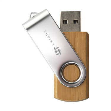 Logotrade advertising product picture of: USB Twist Bamboo from stock 4 GB