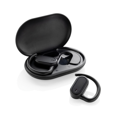 Logo trade advertising products image of: Fitsound RCS recycled plastic open ear TWS earbuds