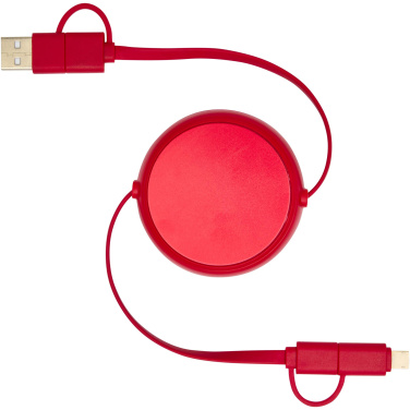 Logotrade promotional items photo of: Alasia 5-in-1 100 cm recycled plastic and aluminium retractable data sync and 45W fast charge cable