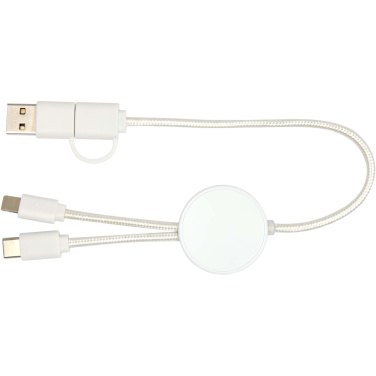 Logo trade promotional products picture of: Citala 5-in-1 recycled plastic 30 cm data sync and 27W fast charge cable