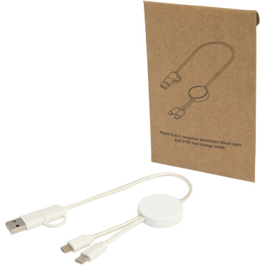 Logo trade promotional gift photo of: Citala 5-in-1 recycled plastic 30 cm data sync and 27W fast charge cable
