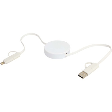Logotrade promotional products photo of: Citala 5-in-1 recycled plastic 90 cm retractable data sync and 40W fast charge cable