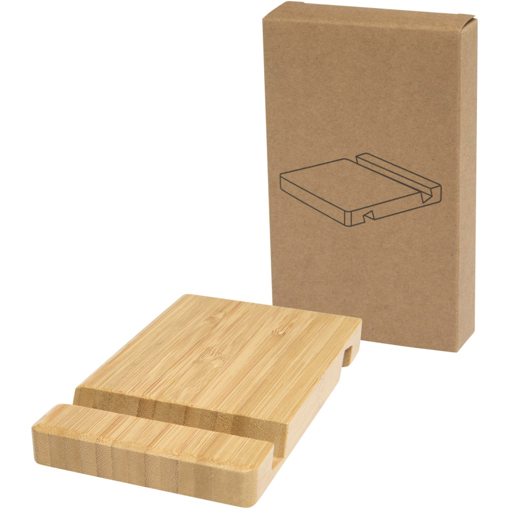 Logo trade promotional product photo of: Bubup bamboo 2-angled tablet and phone stand