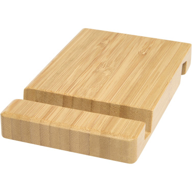 Logo trade advertising products image of: Bubup bamboo 2-angled tablet and phone stand