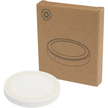 Logo trade corporate gifts image of: Freal 15W recycled plastic wireless charging pad