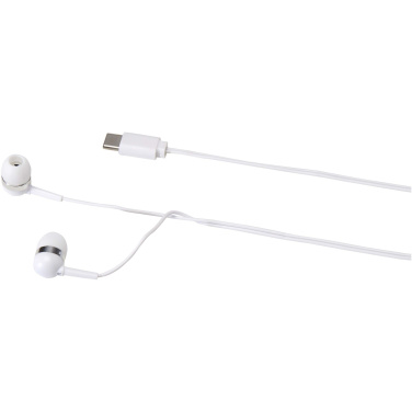Logo trade advertising products image of: Dofida wired Type-C earbuds with recycled plastic storage box