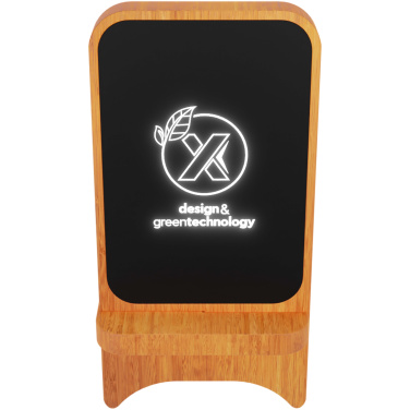 Logo trade corporate gift photo of: SCX.design W16 10W light-up wireless wooden stand