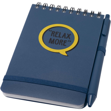 Logotrade promotional giveaway image of: Thalaasa A6 hard cover ocean-bound notebook with ballpoint pen (black ink)