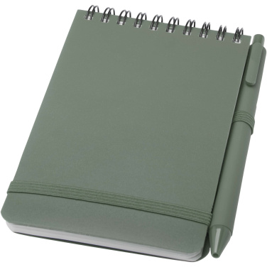 Logo trade promotional gifts picture of: Thalaasa A6 hard cover ocean-bound notebook with ballpoint pen (black ink)