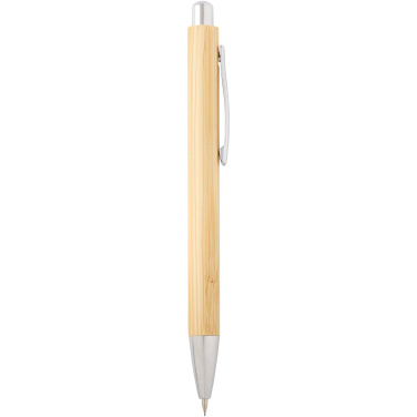Logotrade promotional item picture of: Oblys bamboo ballpoint pen and mechanical pencil set (black ink)