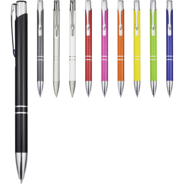Logo trade advertising product photo of: Moneta recycled aluminium ballpoint pen (blue ink)