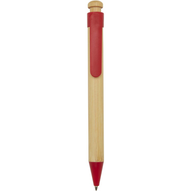 Logotrade promotional gifts photo of: Rattan bamboo and recycled plastic ballpoint pen (black ink)