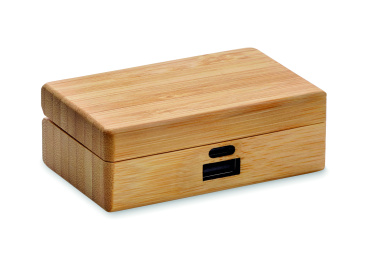 Logo trade promotional merchandise image of: TWS earbuds in bamboo case