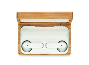 Logo trade promotional products picture of: TWS earbuds in bamboo case