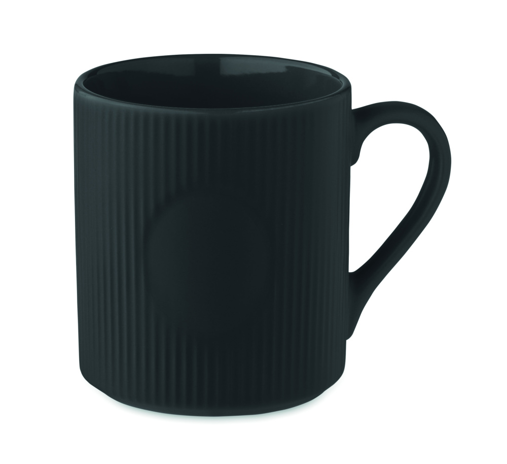 Logo trade promotional merchandise photo of: Ribbed ceramic mug mat 340 ml