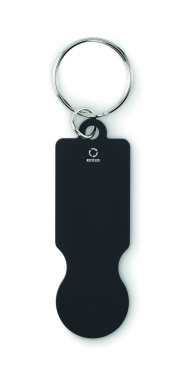 Logo trade promotional items image of: Key ring with trolley token