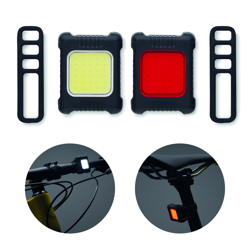 Logo trade advertising products picture of: Rechargeable bike light set