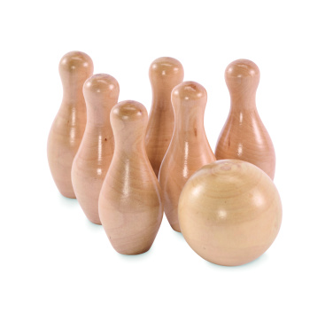 Logotrade promotional gift picture of: Mini pine wood bowling set