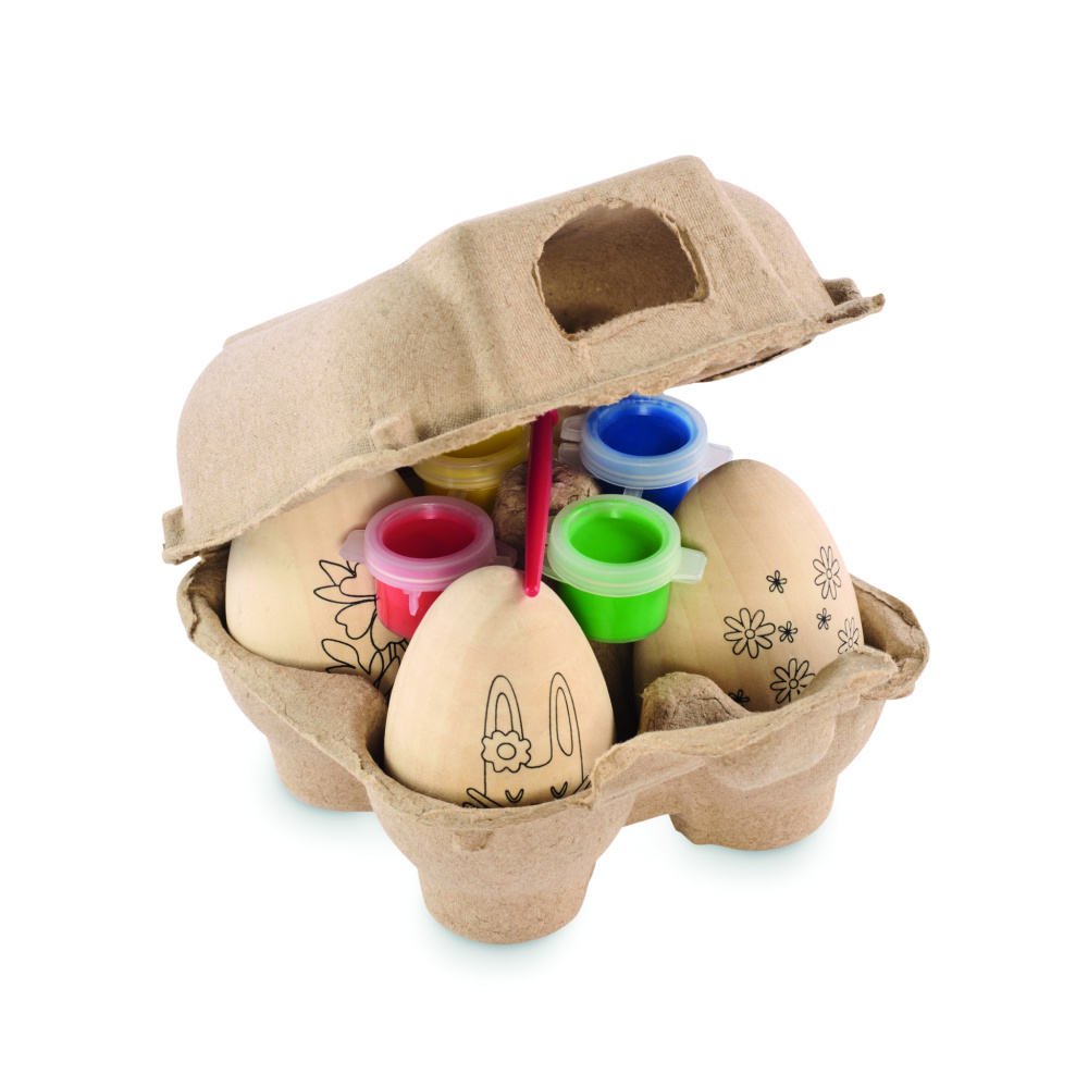 Logotrade promotional gift image of: Wooden eggs painting set