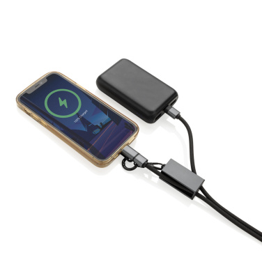 Logo trade promotional merchandise picture of: Terra RCS recycled PET phone cord with dual charge cable