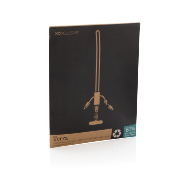 Logotrade promotional merchandise picture of: Terra RCS recycled PET phone cord with dual charge cable