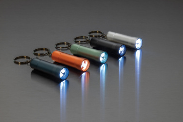Logo trade advertising product photo of: Flash RCS recycled aluminium keychain torch