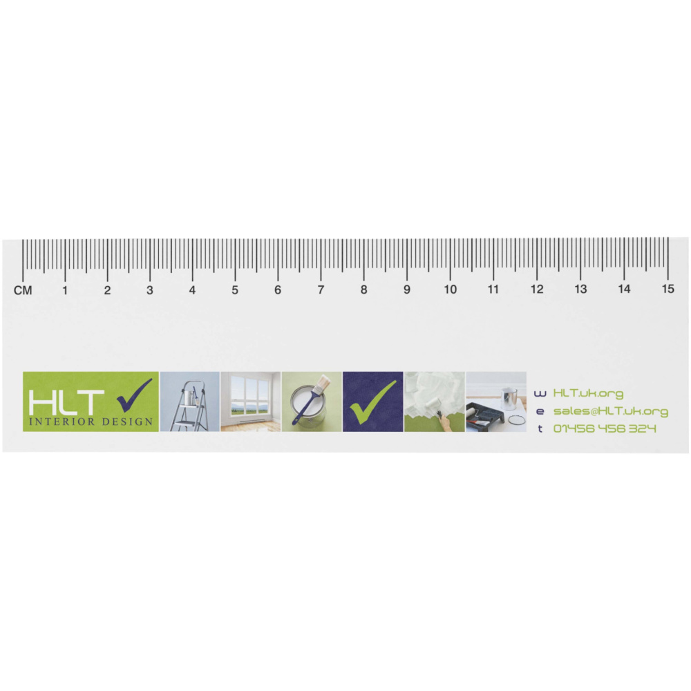 Logo trade promotional giveaways image of: Sticky-Mate® recycled sticky notes with printed 15 cm ruler
