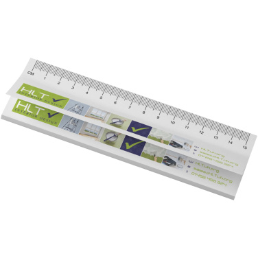 Logo trade promotional merchandise picture of: Sticky-Mate® recycled sticky notes with printed 15 cm ruler