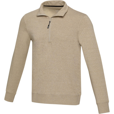 Logo trade corporate gifts image of: Tin unisex Aware™ recycled quarter zip sweater