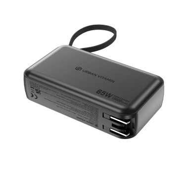 Logo trade promotional merchandise picture of: Urban Vitamin Eureka hybrid GANcharger 10000mah powerbank65W