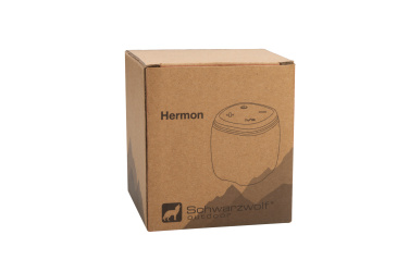 Logo trade promotional giveaway photo of: Bluetooth speaker HERMON Schwarzwolf