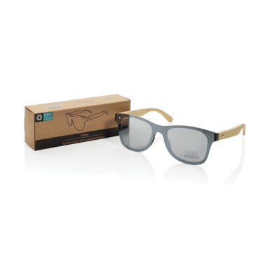 Logotrade promotional item image of: Prism RCS recycled plastic sunglasses with bamboo frame