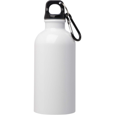 Logotrade promotional giveaway picture of: Oregon 400 ml RCS certified single wall stainless steel water bottle with carabiner