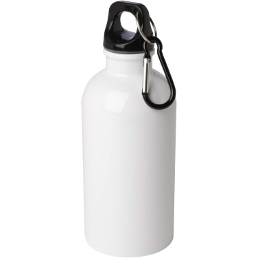 Logotrade corporate gift picture of: Oregon 400 ml RCS certified single wall stainless steel water bottle with carabiner
