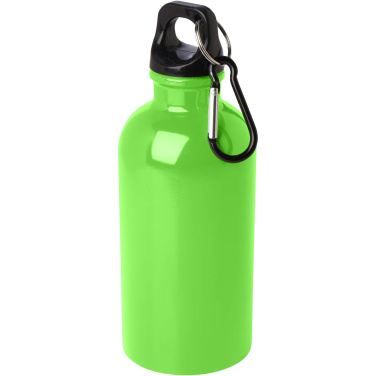 Logotrade promotional products photo of: Oregon 400 ml RCS certified single wall stainless steel water bottle with carabiner