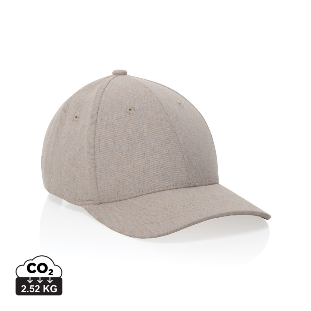 Logo trade business gift photo of: Milo AWARE™ recycled heather 6 panel cap 200gr