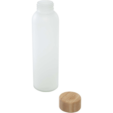 Logotrade business gift image of: Lume 500 ml matte soda lime glass bottle with bamboo lid