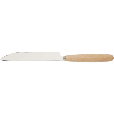 Logotrade promotional giveaway picture of: Root 5-piece stainless steel and beech wood cutlery set