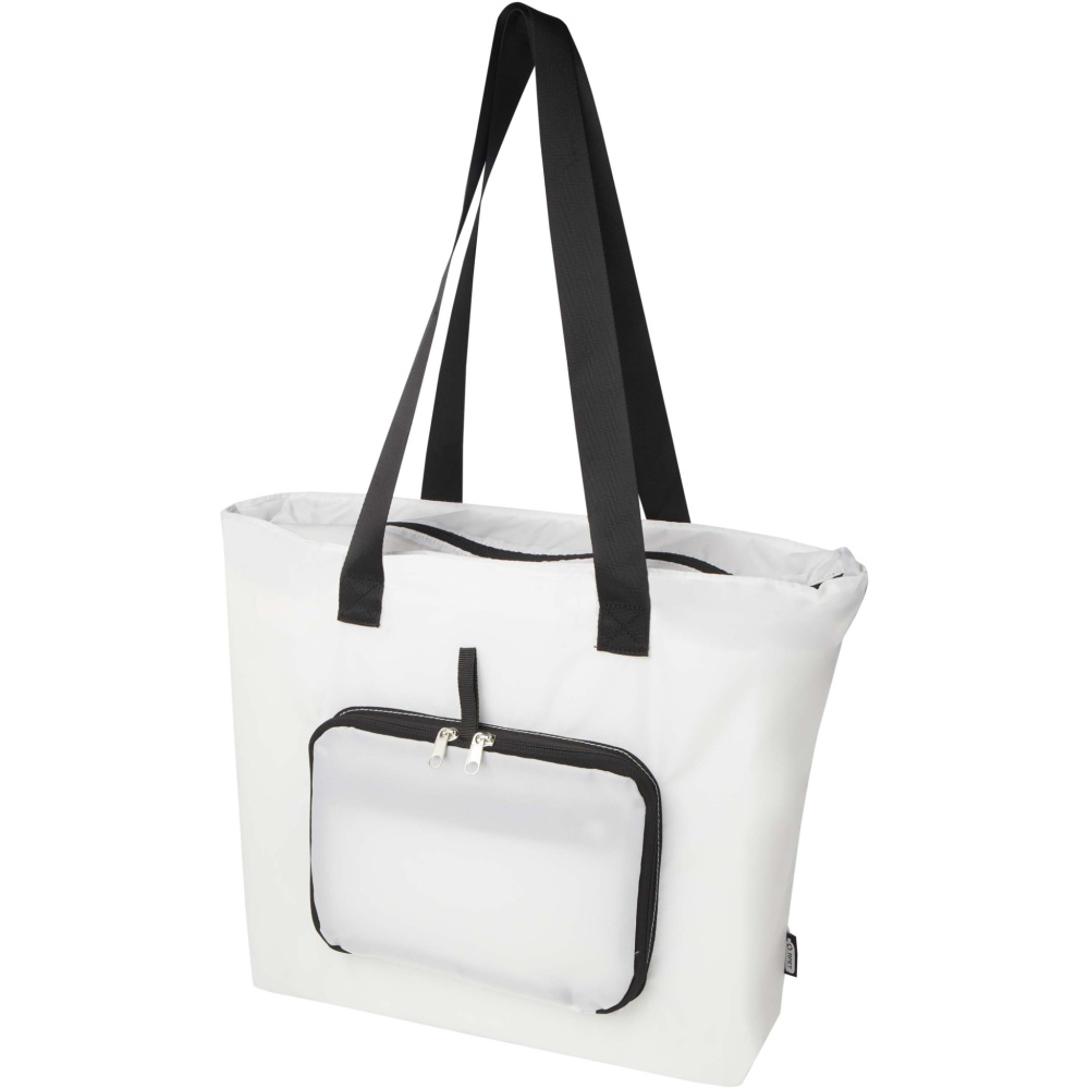 Logo trade business gifts image of: EcoFold RPET foldable tote bag 16L