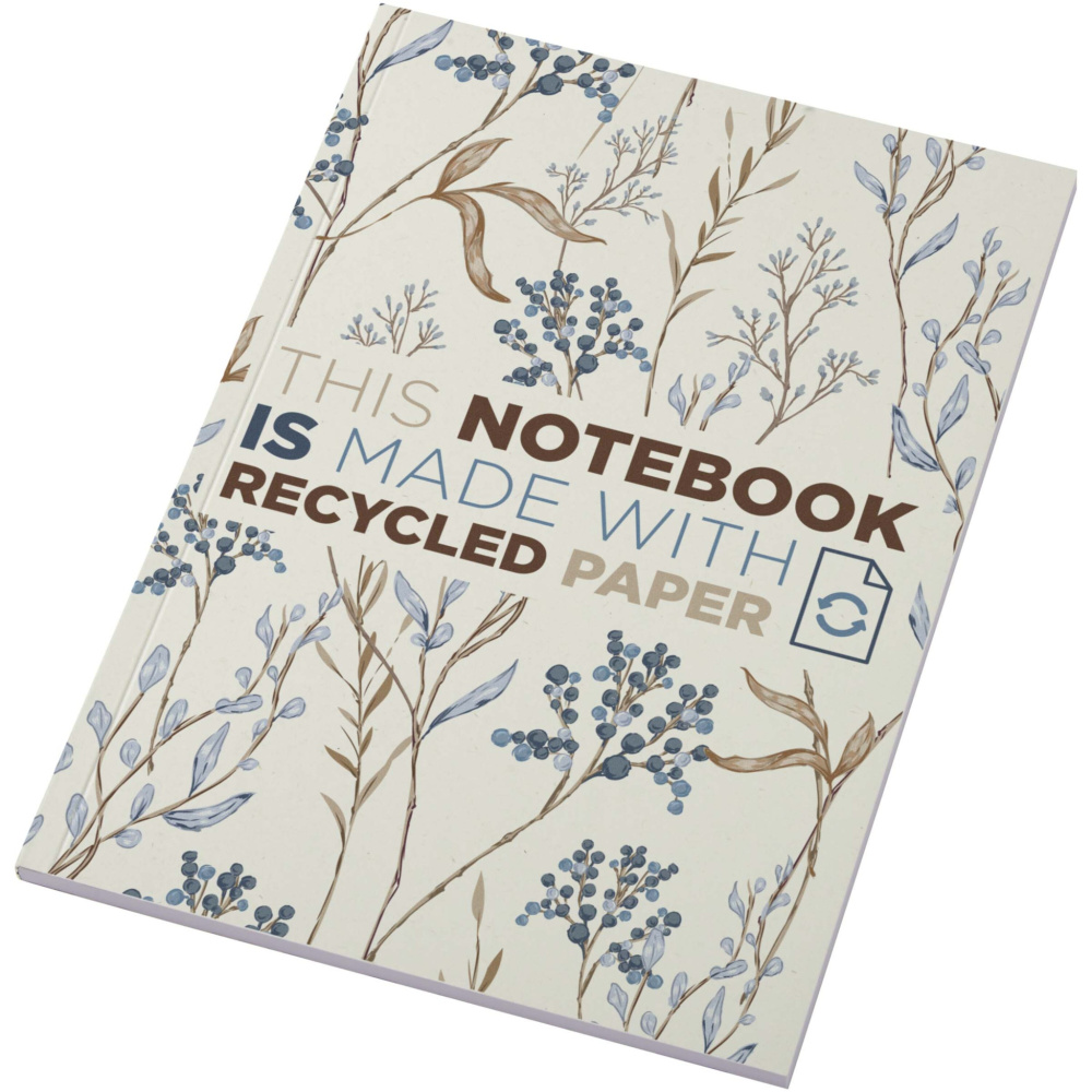 Logo trade promotional merchandise photo of: Novella Austen A5 recycled soft cover notebook - 50 sheets