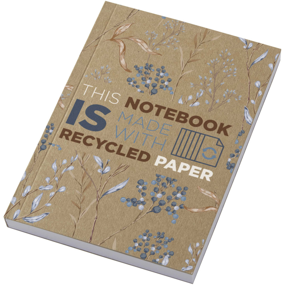 Logotrade advertising product image of: Novella Austen A6 recycled soft cover kraft notebook - 100 sheets