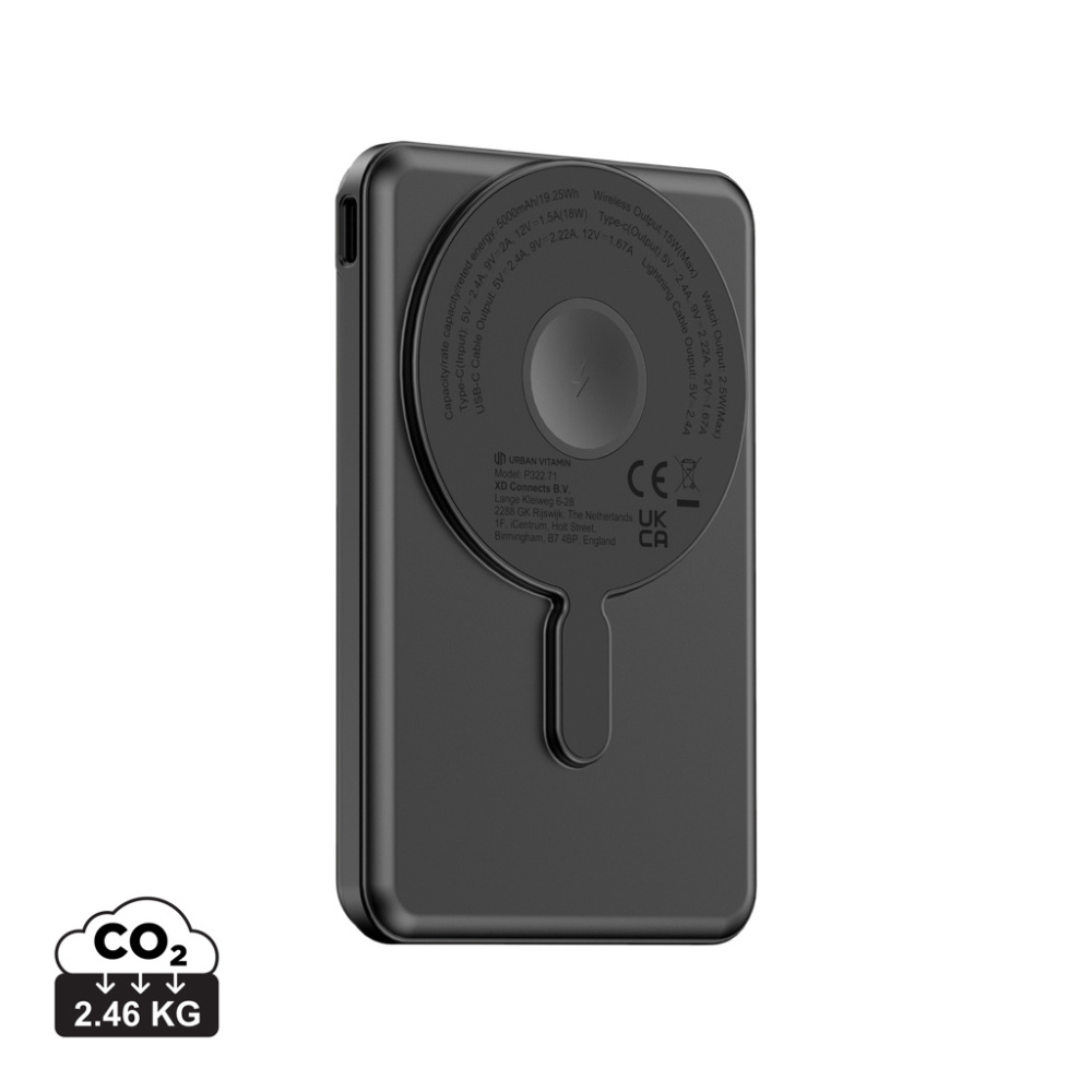 Logotrade corporate gift image of: Urban Vitamin Redwood 5in1 5000mah 20W PD magnetic powerbank