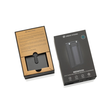 Logotrade promotional merchandise image of: Urban Vitamin Redwood 5in1 5000mah 20W PD magnetic powerbank