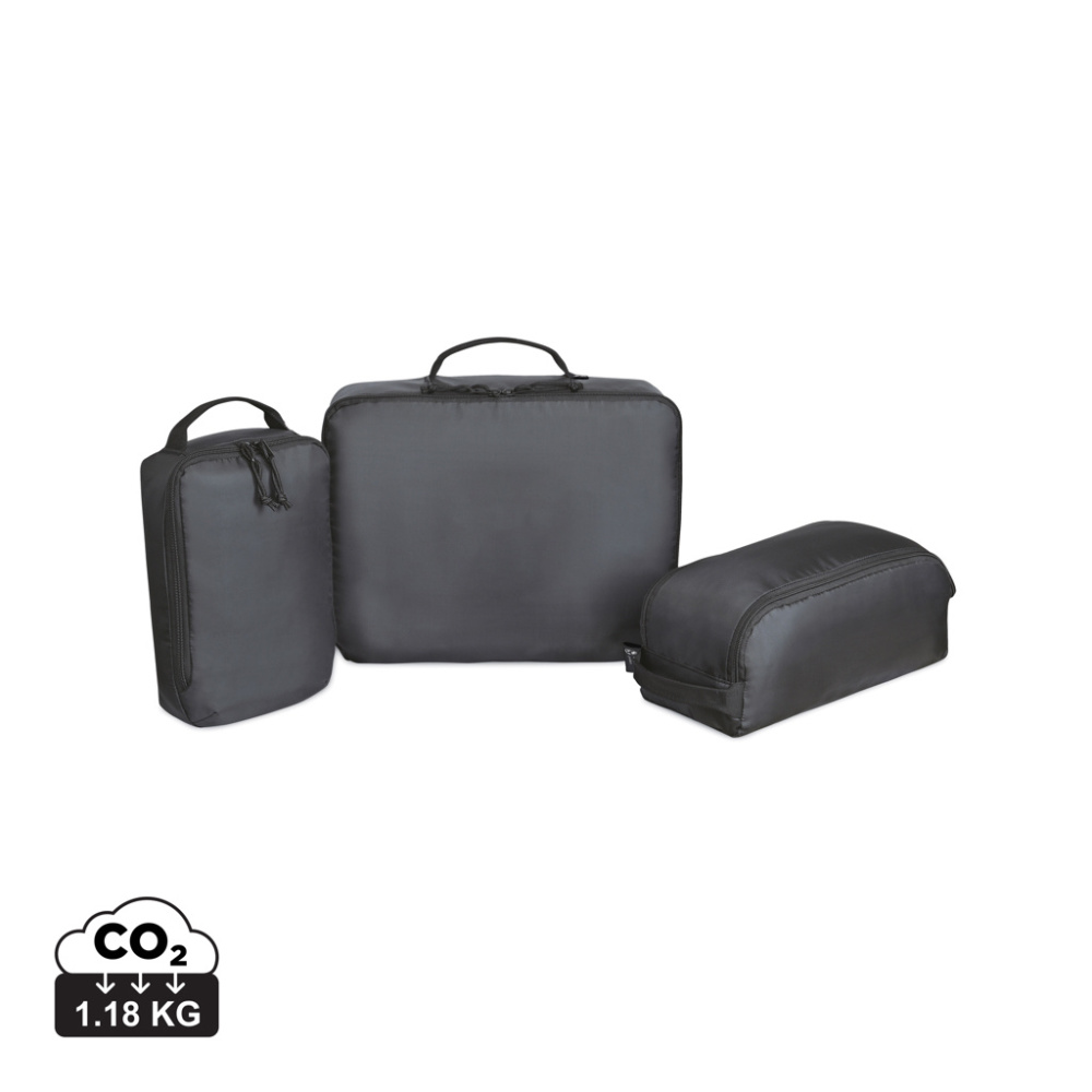 Logo trade corporate gifts image of: Renew AWARE™ rPET 3 Piece Packing Cube Set