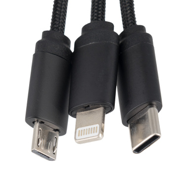 Logo trade promotional merchandise picture of: Cable 3in1 with illuminated logo - LH-ZM04