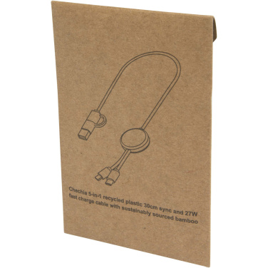 Logotrade promotional gift picture of: Citala 5-in-1 recycled plastic 30 cm data sync and 27W fast charge cable
