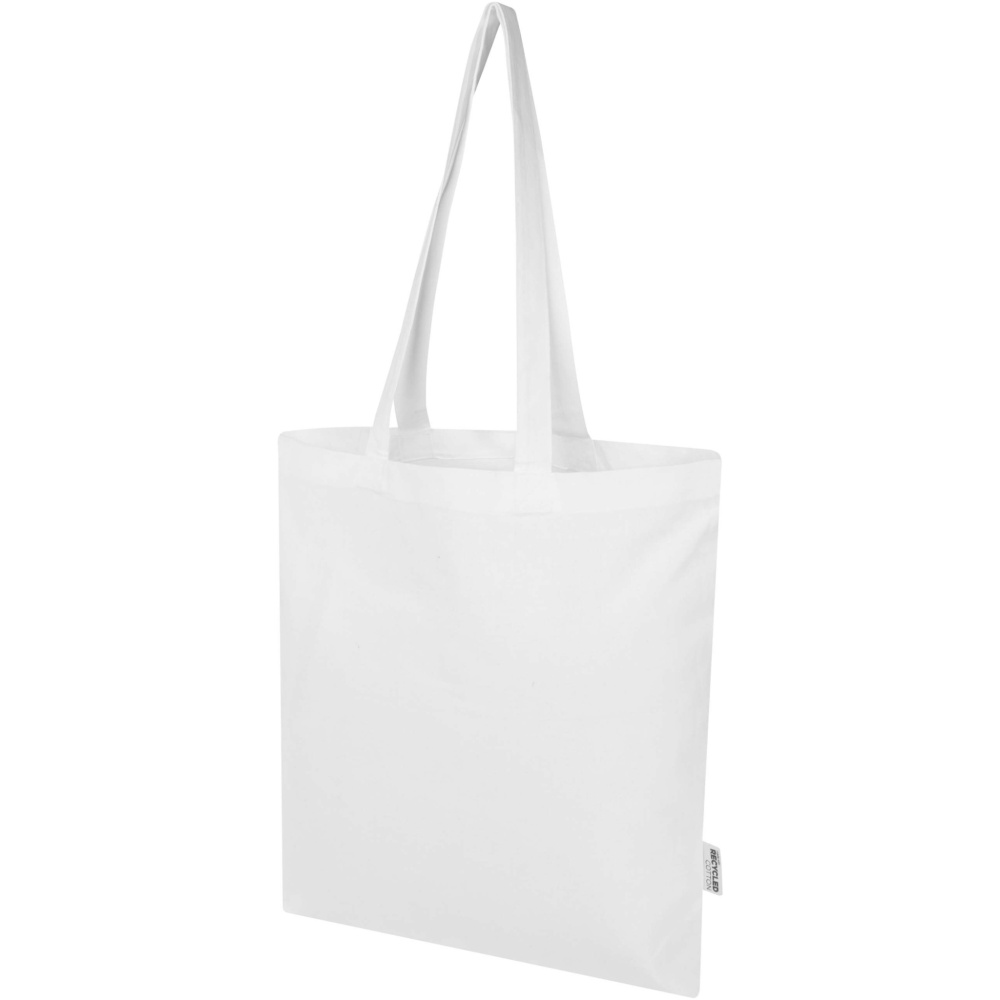 Logo trade promotional item photo of: Madras Blend 140 g/m² GRS recycled cotton tote bag 7L