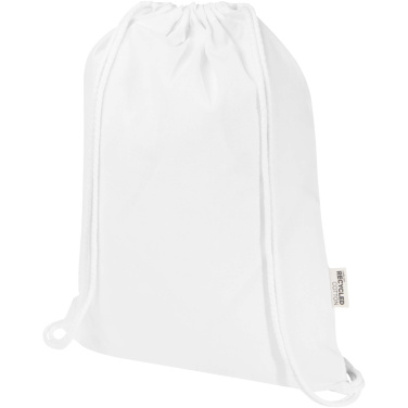 Logo trade corporate gift photo of: Oregon Blend 140 g/m² GRS recycled drawstring bag 5L